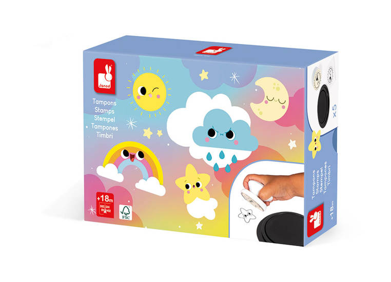 Janod, Zestaw kreatywny Stempelki Słodkie sny 18 m+ Kolekcja 2022