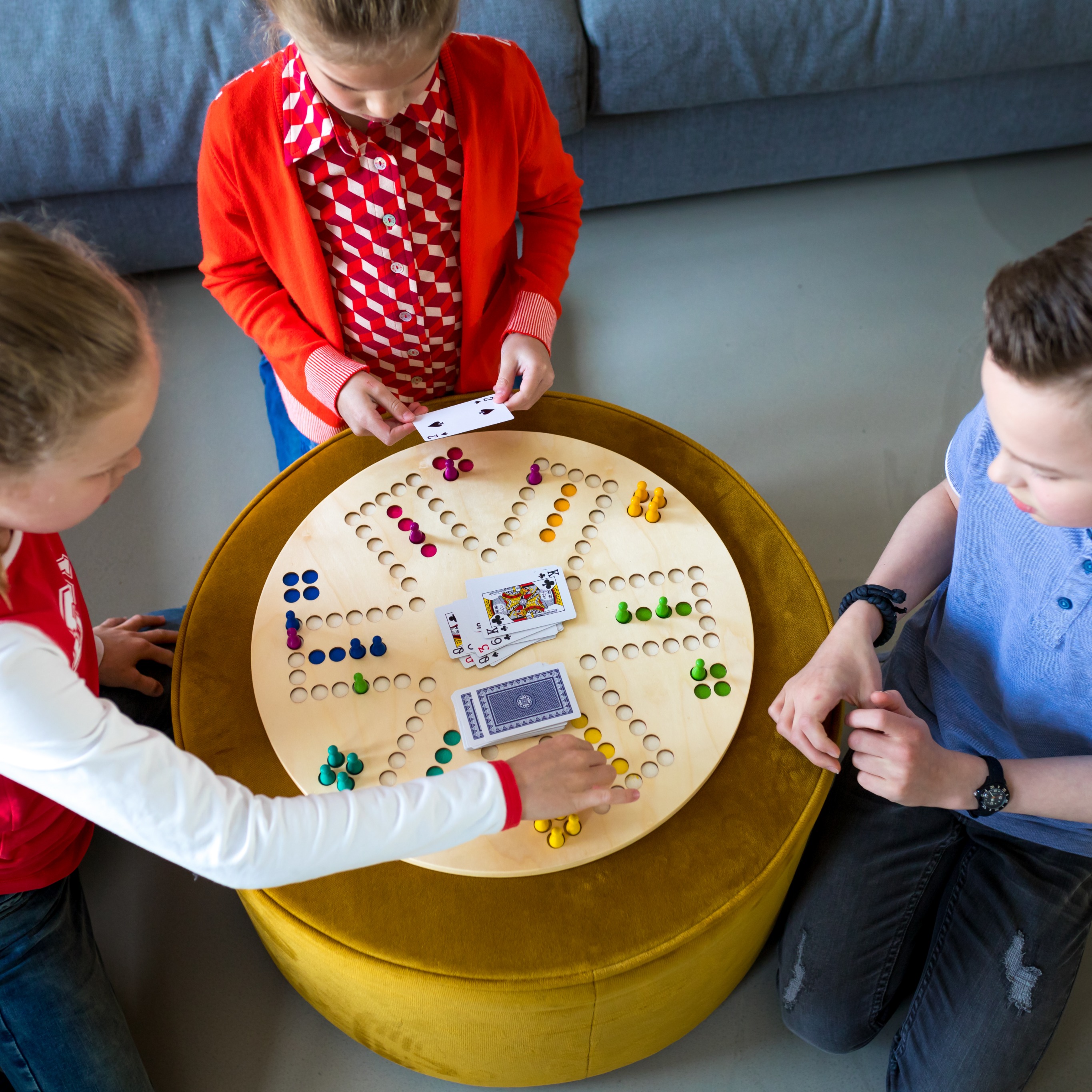 BS Toys, 2w1 drewniany Chińczyk z kartami / Gęś