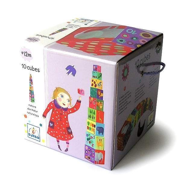 Djeco, piramida 10 kostek zwierzeta