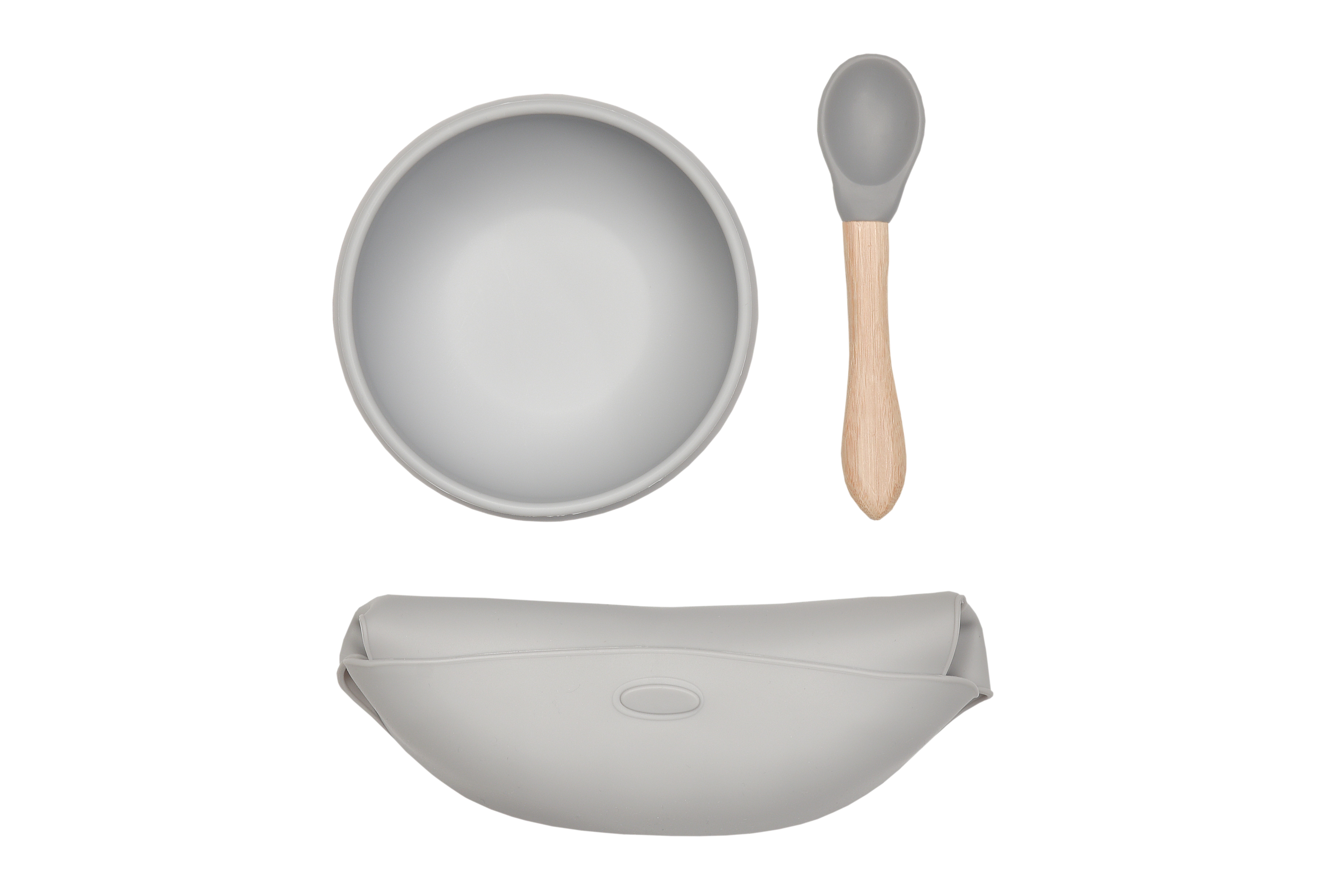 Minikoioi, Miseczka silikonowa z pokrywką szara 330ml