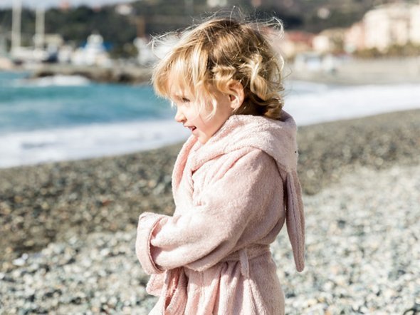 Bamboom - Szlafrok Bambusowy z Kapturkiem i Uszami, Różowy, 2-4l Bamboom - Szlafrok Bambusowy z Kapturkiem i Uszami, Różowy, 2-4l