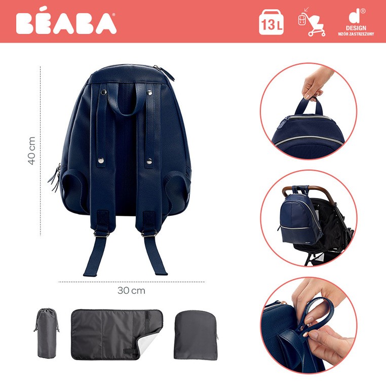 Beaba, Plecak dla mamy San Francisco blue/snake Beaba, Plecak dla mamy San Francisco blue/snake
