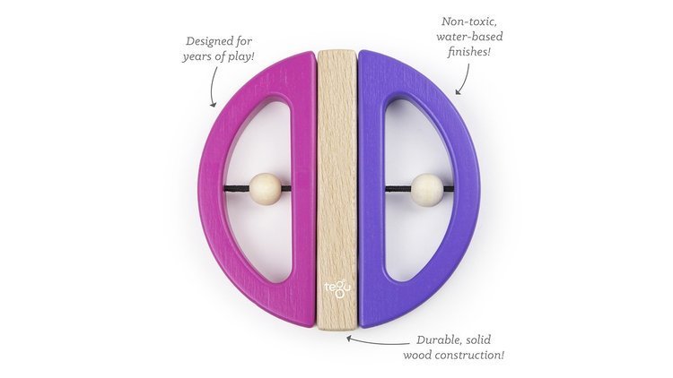 Tegu, Drewniane klocki magnetyczne BABY & TODDLER Swivel Bug Pink/Purple