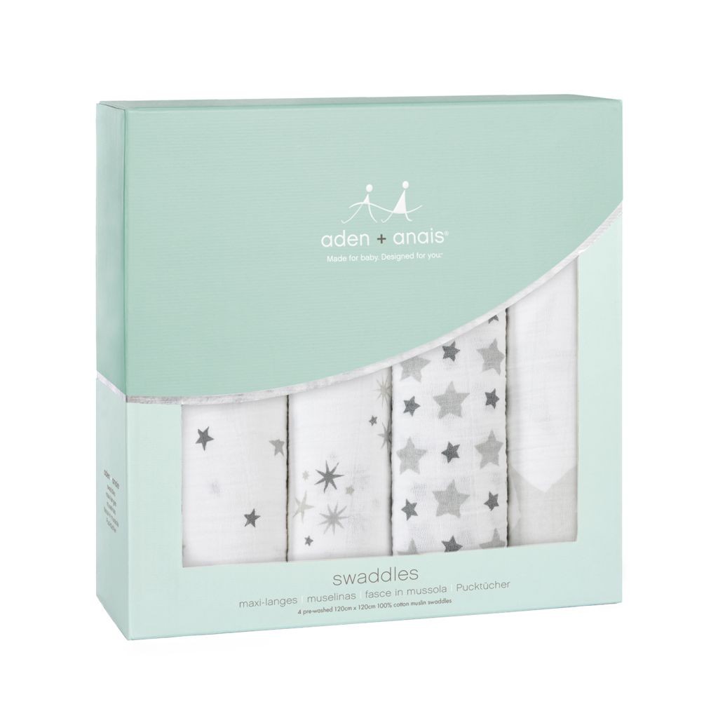 Aden & Anais, Zestaw 4 otulaczy 120 x 120 twinkle star