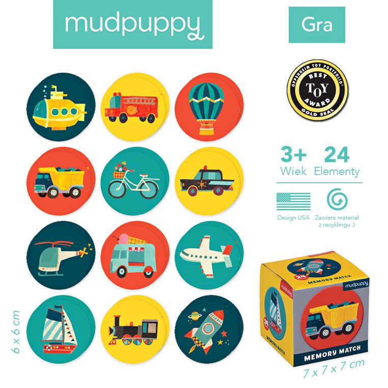 MUDPUPPY, Gra Mini Memory Środki transportu MUDPUPPY, Gra Mini Memory Środki transportu