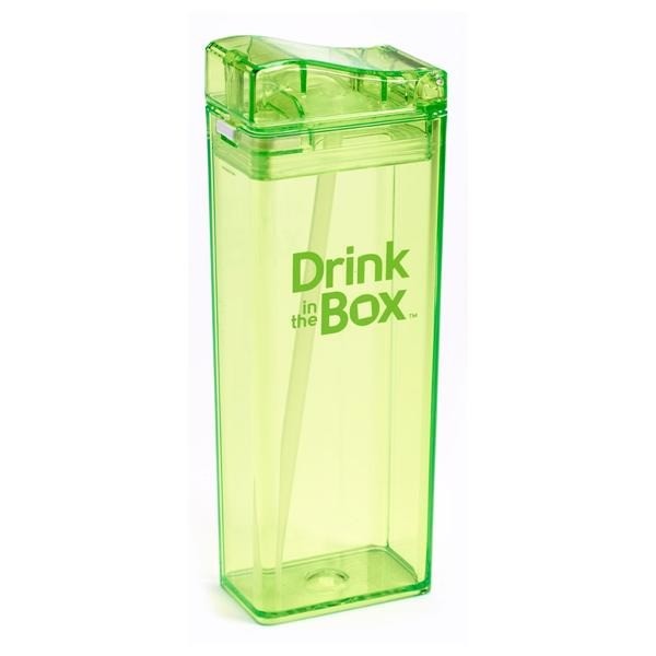 Drink In The Box, Bidon ze słomką green 350ml Drink In The Box, Bidon ze słomką green 350ml