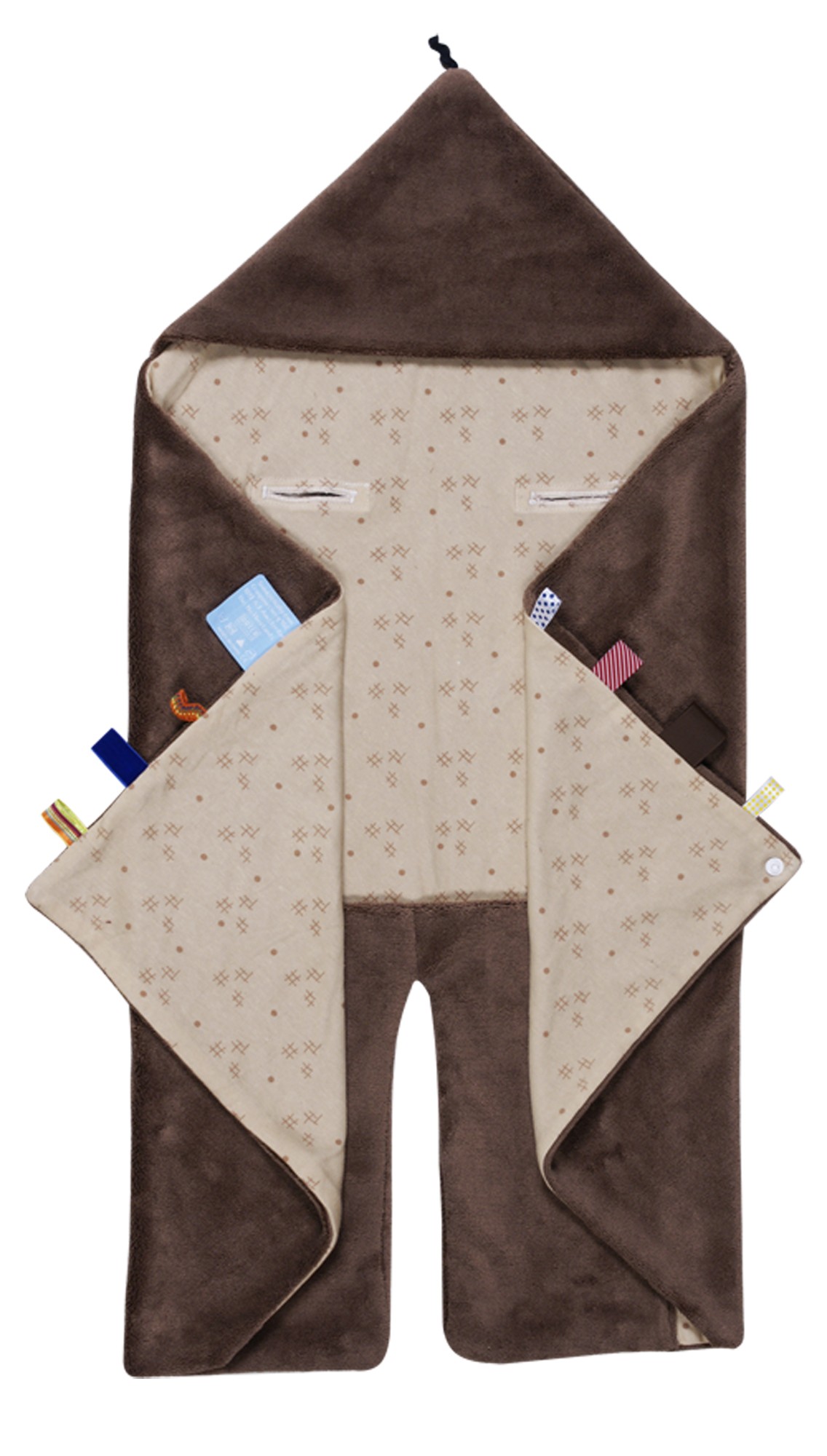 Śpiworek-otulaczek z metkami SNOOZEBABY - brązowy Śpiworek-otulaczek z metkami SNOOZEBABY - brązowy