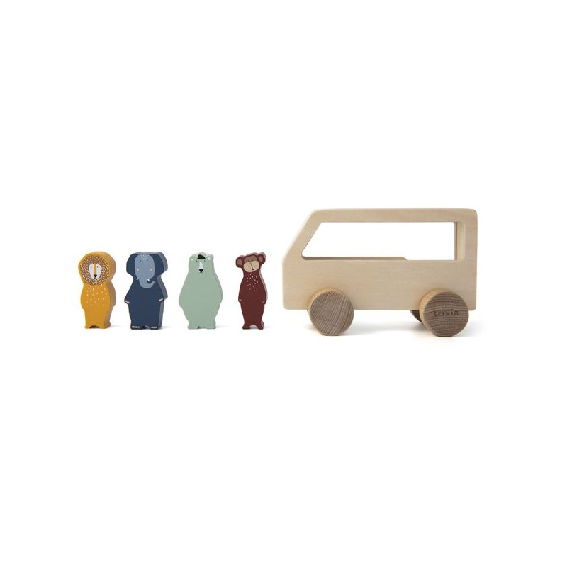 Trixie Baby, Animals Drewniany autobus dla zwierząt Trixie Baby, Animals Drewniany autobus dla zwierząt