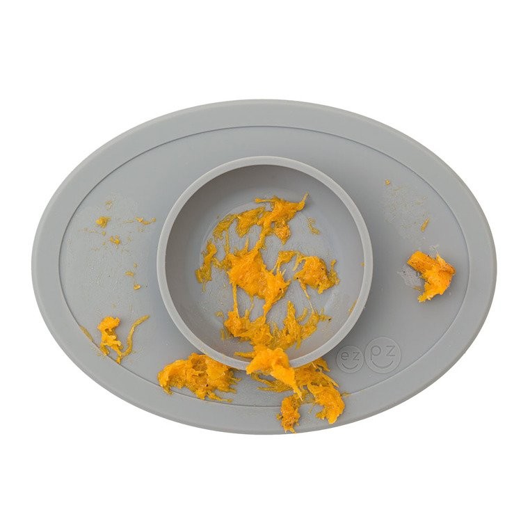 EZPZ, Komplet pierwszych naczyń silikonowych First Foods Set szary