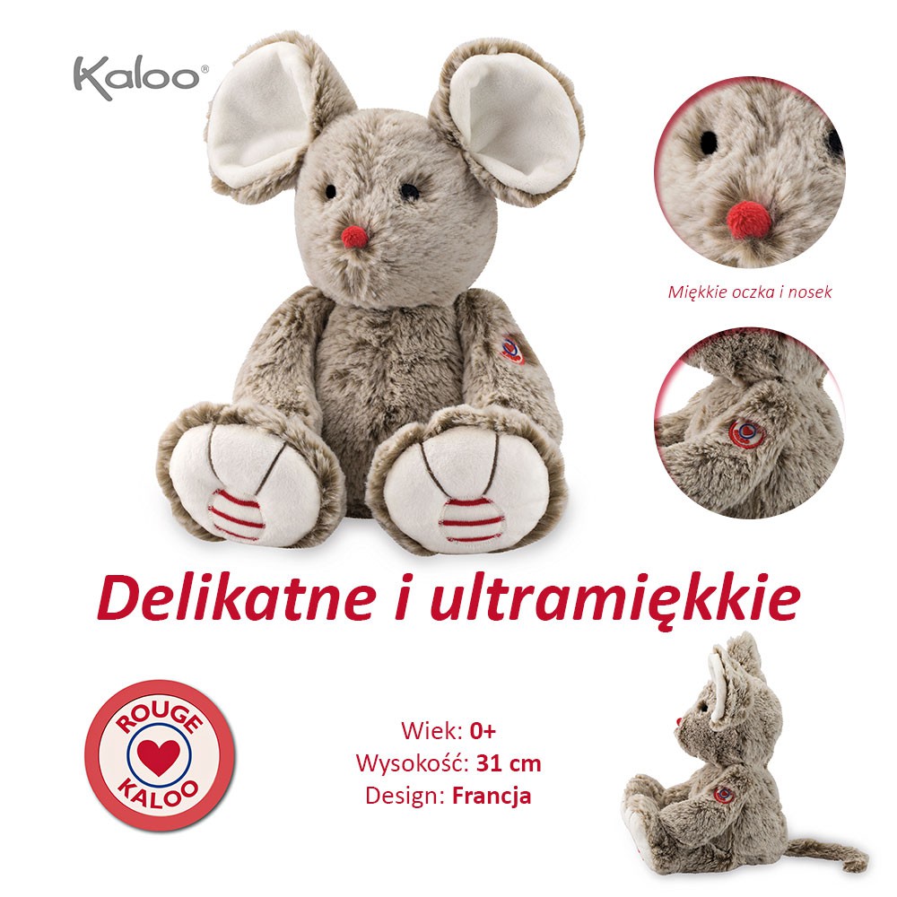 Kaloo, Myszka piaskowy beż 31 cm kolekcja Rouge Kaloo, Myszka piaskowy beż 31 cm kolekcja Rouge