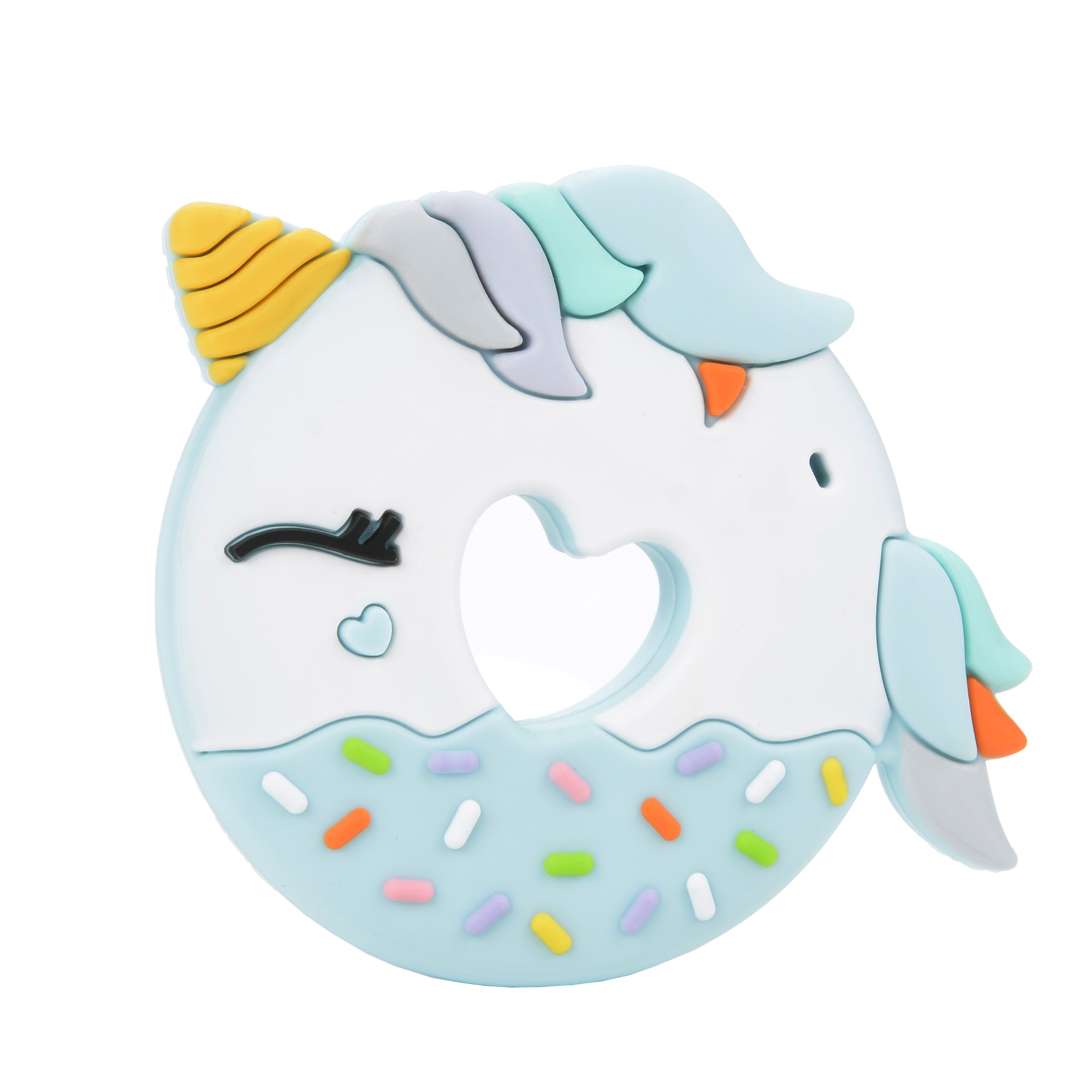 LouLou Lollipop, gryzak silikonowy Unicorn Donut niebieski
