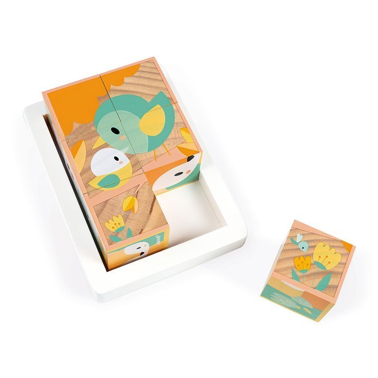 Janod, Klocki drewniane 6 elementów puzzle Pure 6 elementów Janod, Klocki drewniane 6 elementów puzzle Pure 6 elementów
