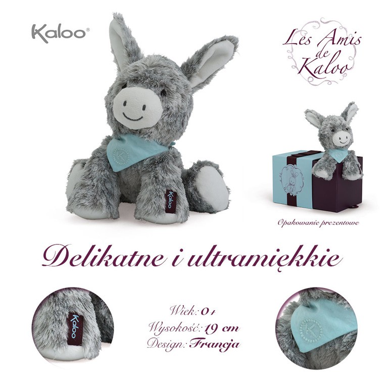 Kaloo, Osiołek Popielaty w pudełku 19 cm kolekcja Les Amis