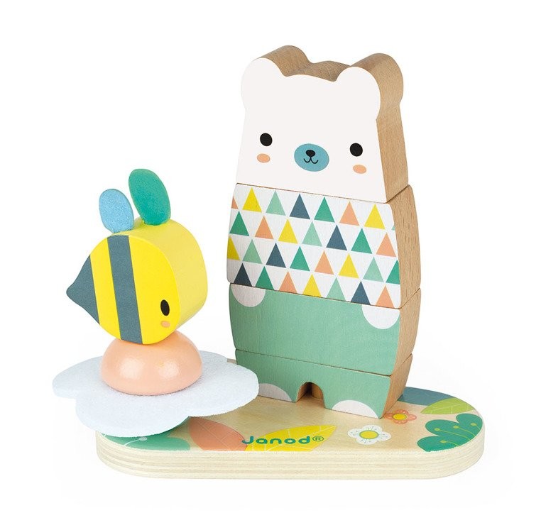 Janod, Układanka drewniana piramida Miś Pure