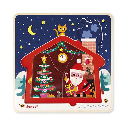Janod, Puzzle drewniane 3-warstwowe Gwiazdka Janod, Puzzle drewniane 3-warstwowe Gwiazdka