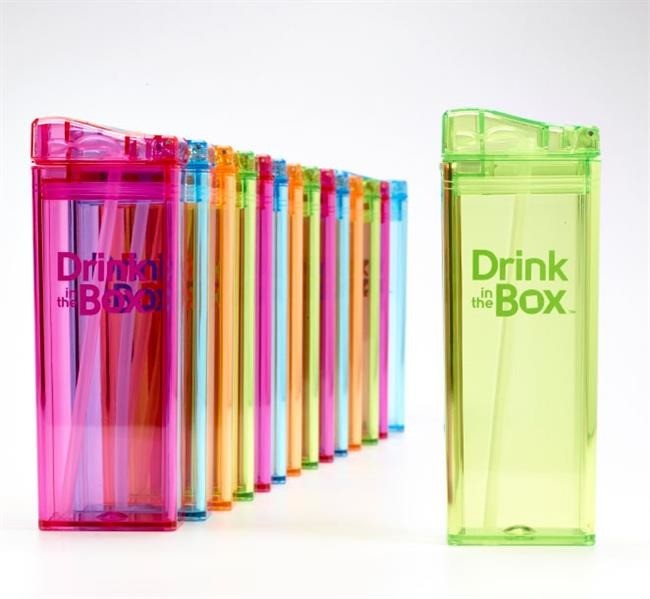 Drink In The Box, Bidon ze słomką green 350ml Drink In The Box, Bidon ze słomką green 350ml