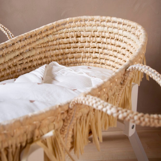 Childhome, Kosz Mojżesza Boho z kukurydzy + materacyk