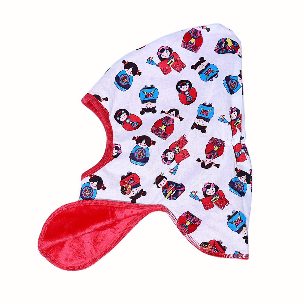 Dwustronna czapeczka krasnala Skimo czerwona - babuszki