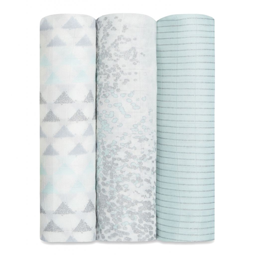 Aden & Anais, Otulacz bambusowy metallic skylight birch 3szt