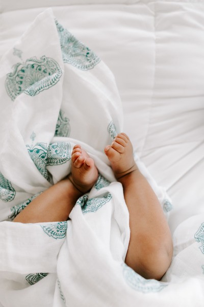 Aden & Anais, Otulacz muślinowy paisley - teal 4szt