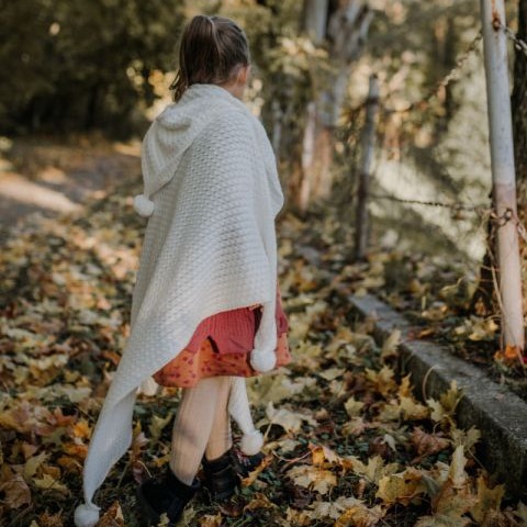 My Memi, Kocyk bambusowy z kapturkiem 90x90 light grey