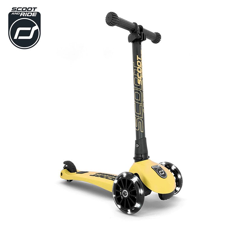 SCOOTANDRIDE Highwaykick 3 LED Hulajnoga składana ze świecącymi kółkami 3+ Lemon SCOOTANDRIDE Highwaykick 3 LED Hulajnoga składana ze świecącymi kółkami 3+ Lemon