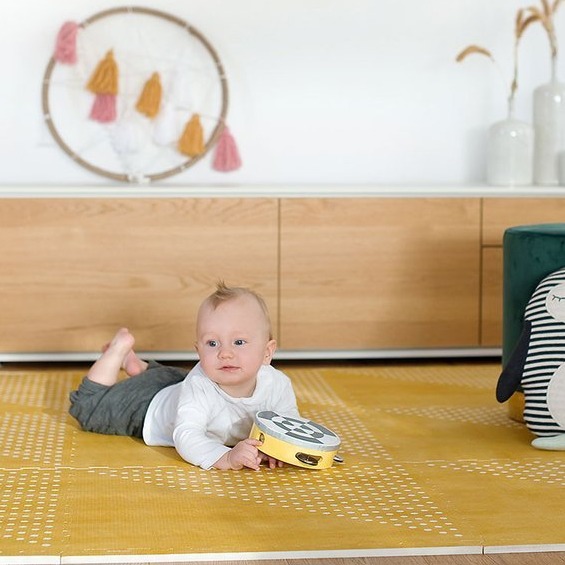 Toddlekind, Mata piankowa puzzle - Prettier Playmat Earth Mustard Flower