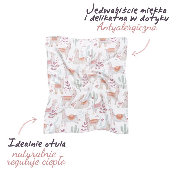ColorStories, Pieluszka bambusowa Lazy LLamas ColorStories, Pieluszka bambusowa Lazy LLamas