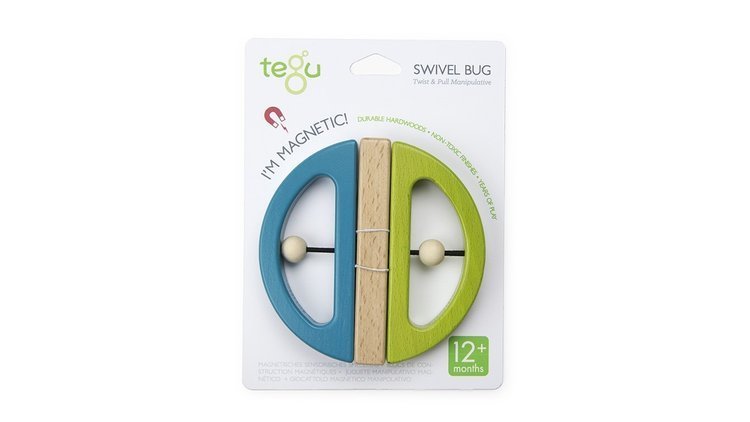 Tegu, Drewniane klocki magnetyczne BABY & TODDLER Swivel Bug Green Teal Tegu, Drewniane klocki magnetyczne BABY & TODDLER Swivel Bug Green Teal