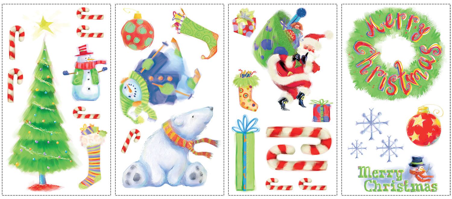 RoomMates, naklejki wielokrotnego użytku - Wesołych Świąt