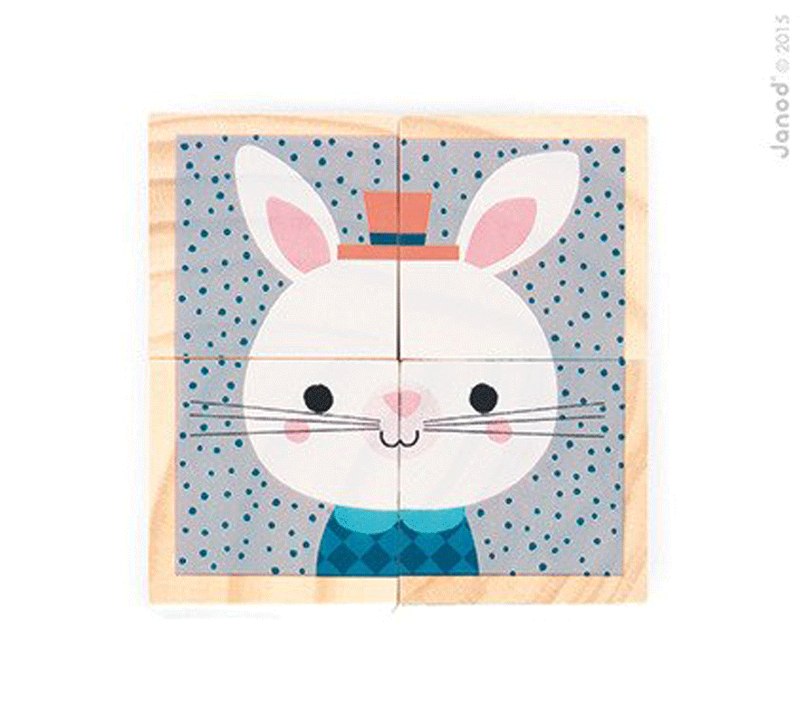 Janod, klocki drewniane Puzzle 6w1 Las Janod, klocki drewniane Puzzle 6w1 Las