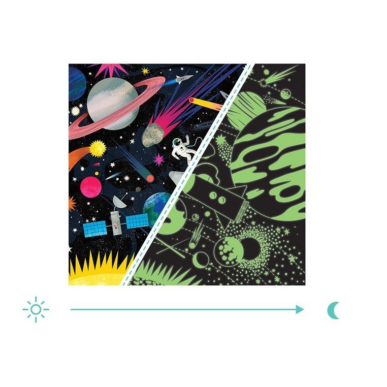 Mudpuppy, Puzzle rodzinne świecące w ciemności Kosmos 500 elementów 8+