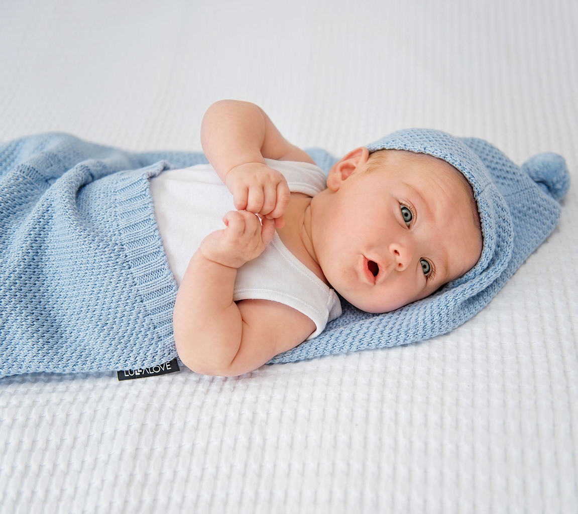 Lullalove, Śpiworek-kocykowy do spania - błękitny Lullavorek