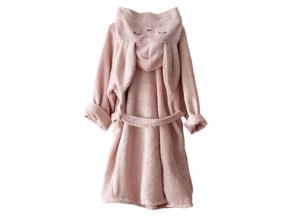 Bamboom - Szlafrok Bambusowy z Kapturkiem i Uszami, Różowy, 2-4l Bamboom - Szlafrok Bambusowy z Kapturkiem i Uszami, Różowy, 2-4l