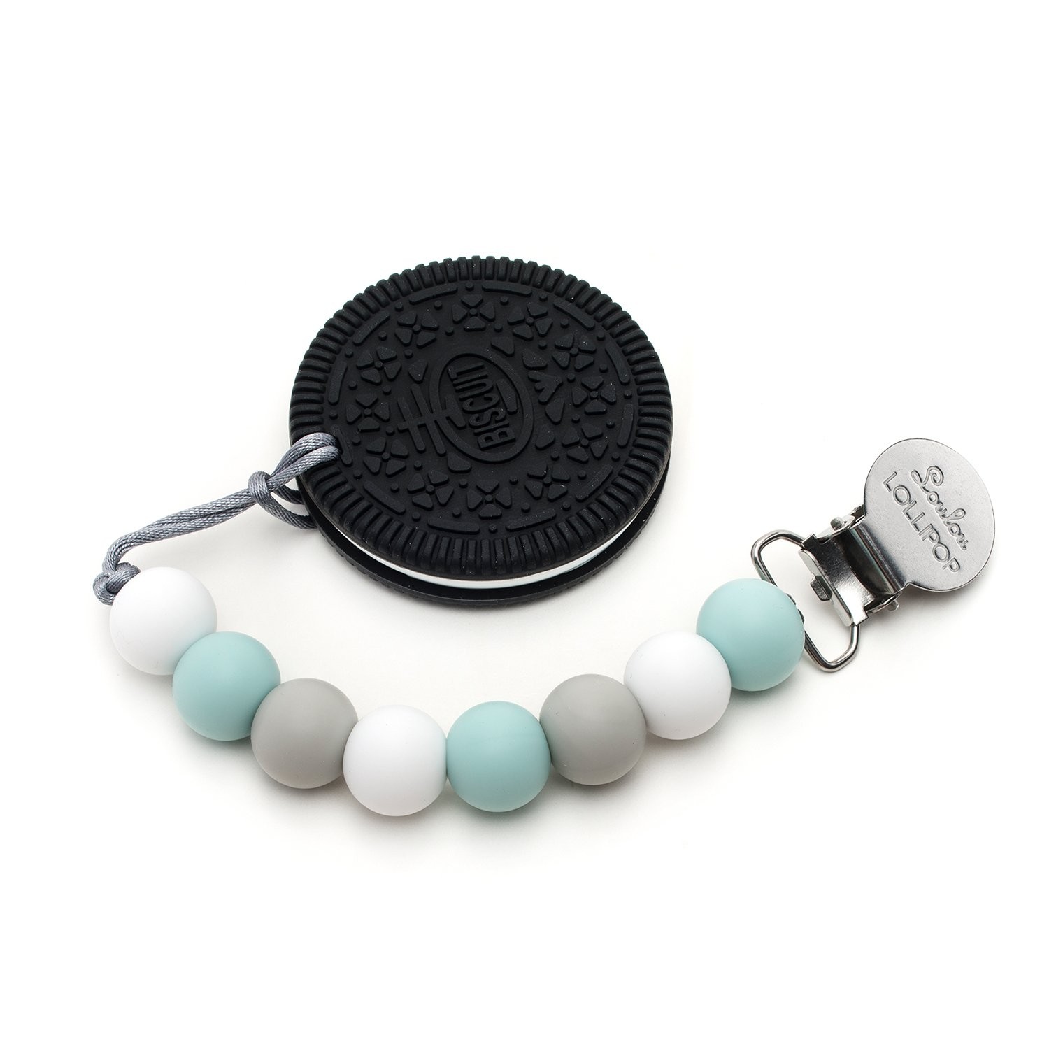 LouLou Lollipop, zawieszka Color Block Blue Gray