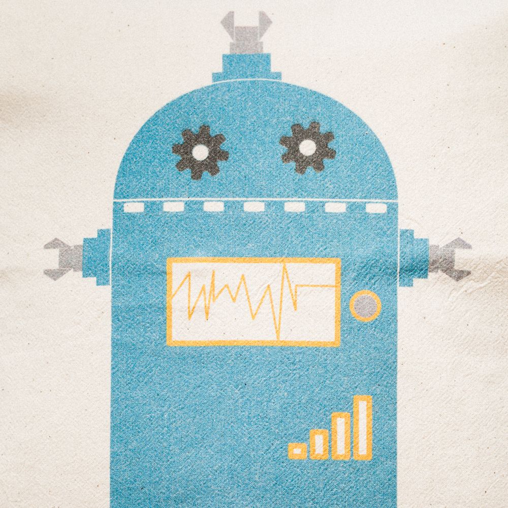 Poduszka ekologiczna robot niebieski