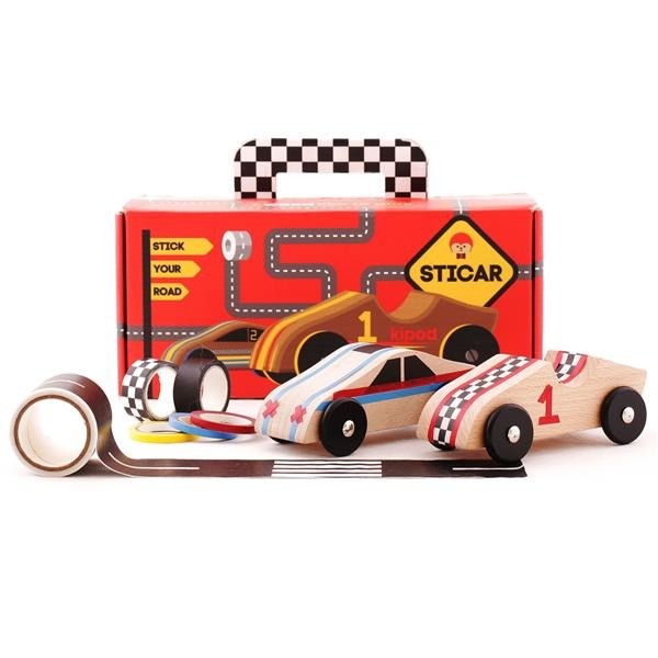 Kipod, Sticar Drewniane auta z naklejkami