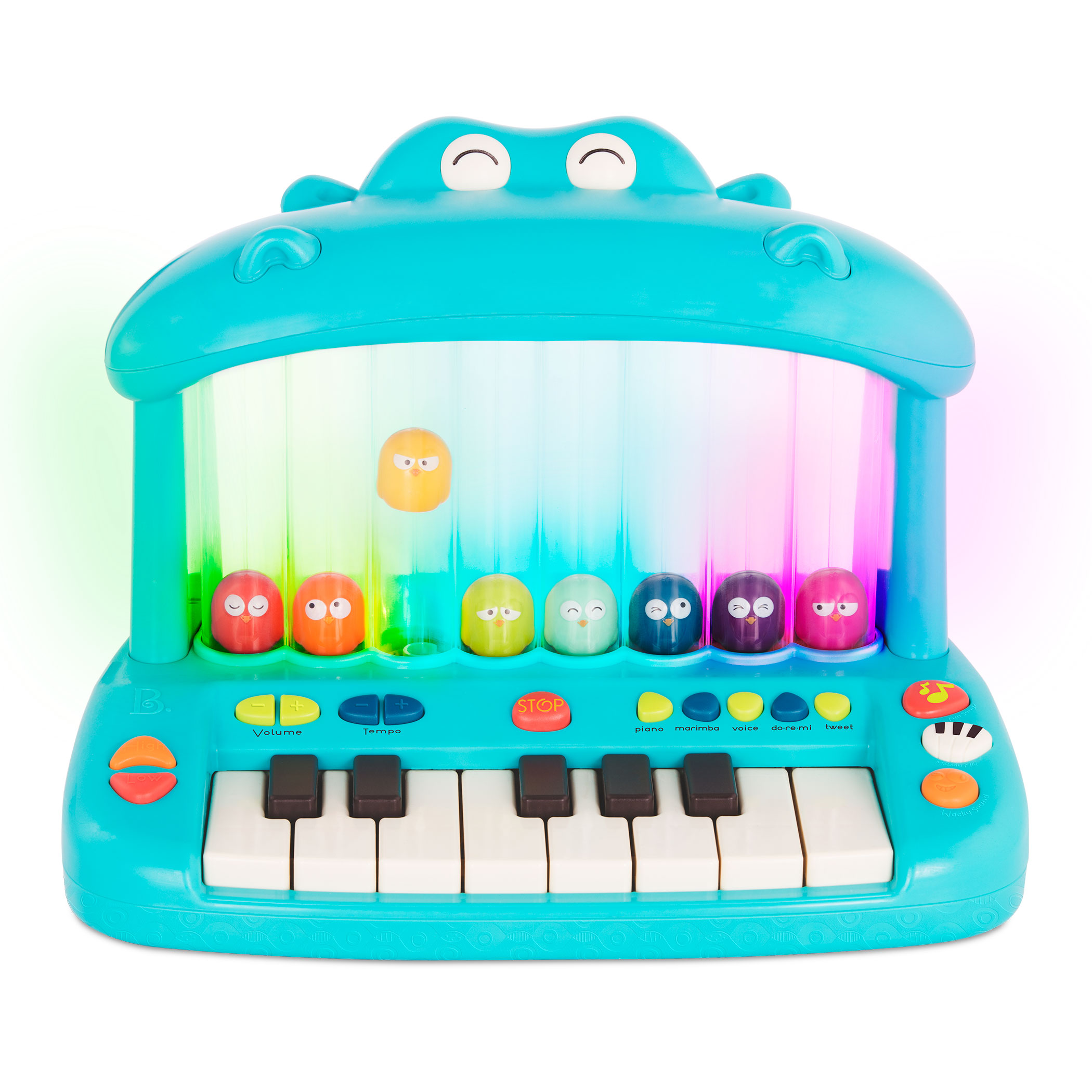 Btoys, Keyboard - Hipopotam - ze skaczącymi ptaszkami - muzyka i światło Btoys, Keyboard - Hipopotam - ze skaczącymi ptaszkami - muzyka i światło