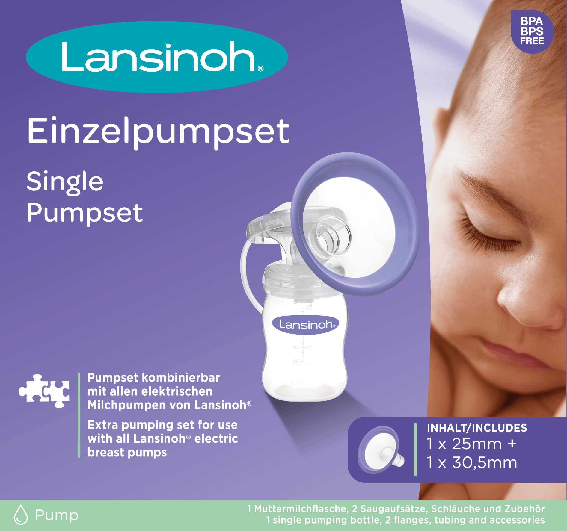 Lansinoh,  Zestaw osobisty do laktatora elektrycznego