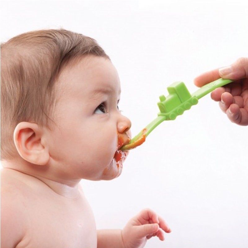 oogaa, Silikonowa łyżeczka do karmienia Green Train