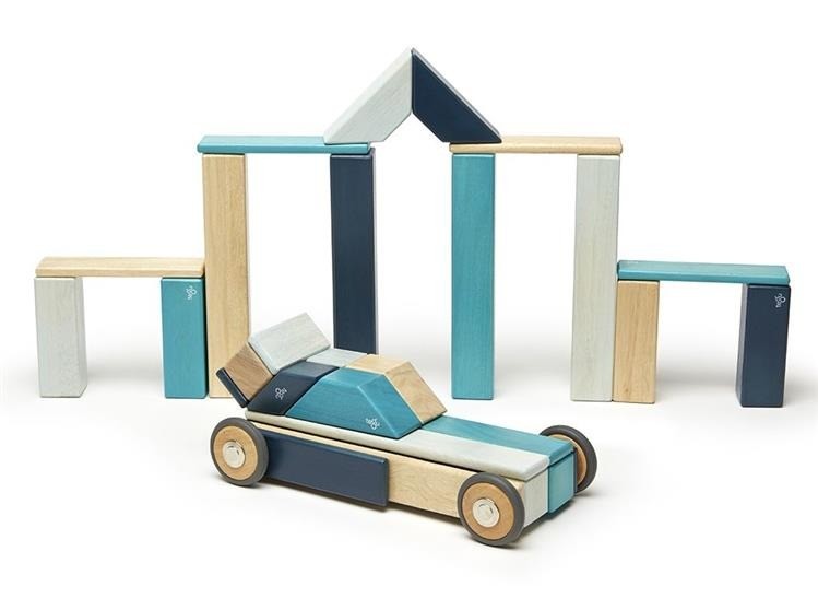Tegu, Drewniane klocki magnetyczne CLASSICS zestaw 42szt Blues