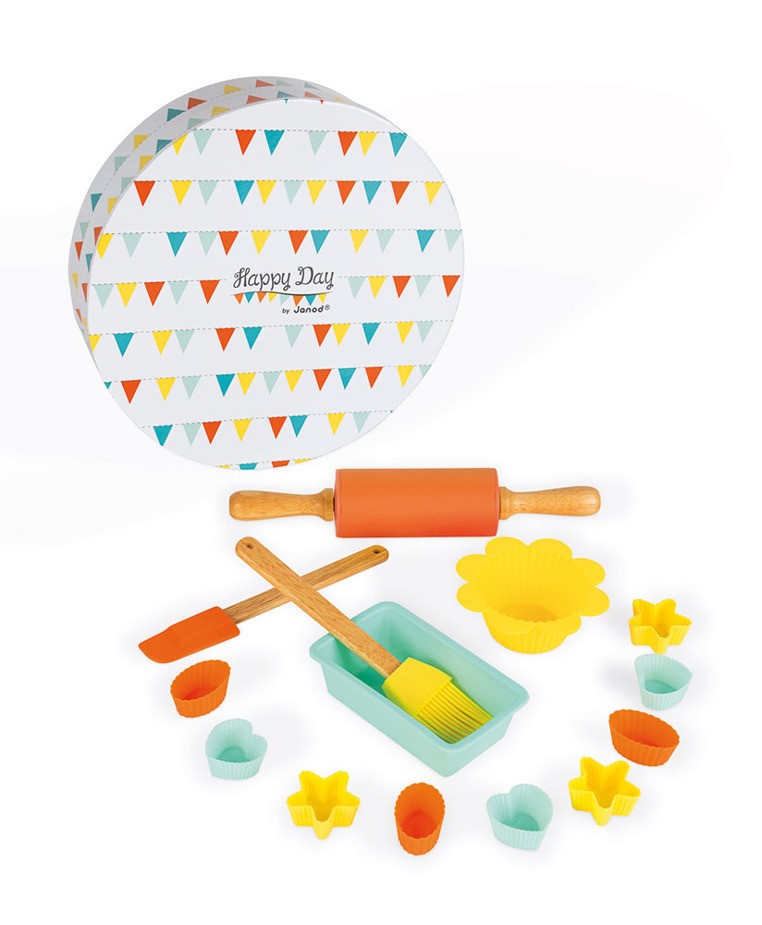 Janod, Zestaw do pieczenia ciasteczek 14 elementów Happy Day