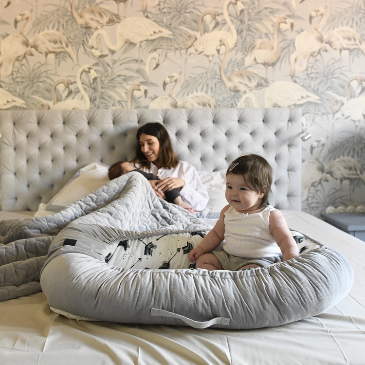 La Millou, Velvet Collection - Baby Nest - Cute Birds - French Lawender La Millou, Velvet Collection - Baby Nest - Cute Birds - French Lawender