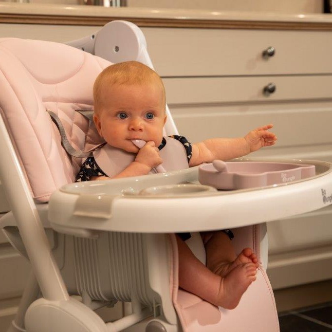 BO JUNGLE, B-Śliniak silikonowy z kieszonką - Pink