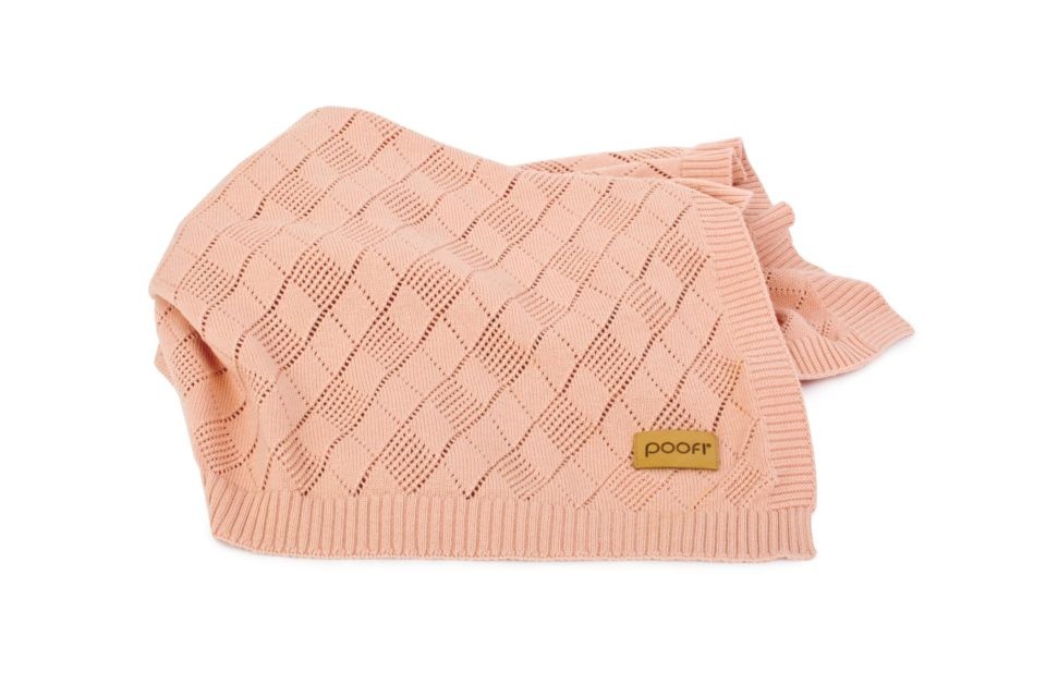 Poofi, Kocyk ażurowy - brzoskwiniowy