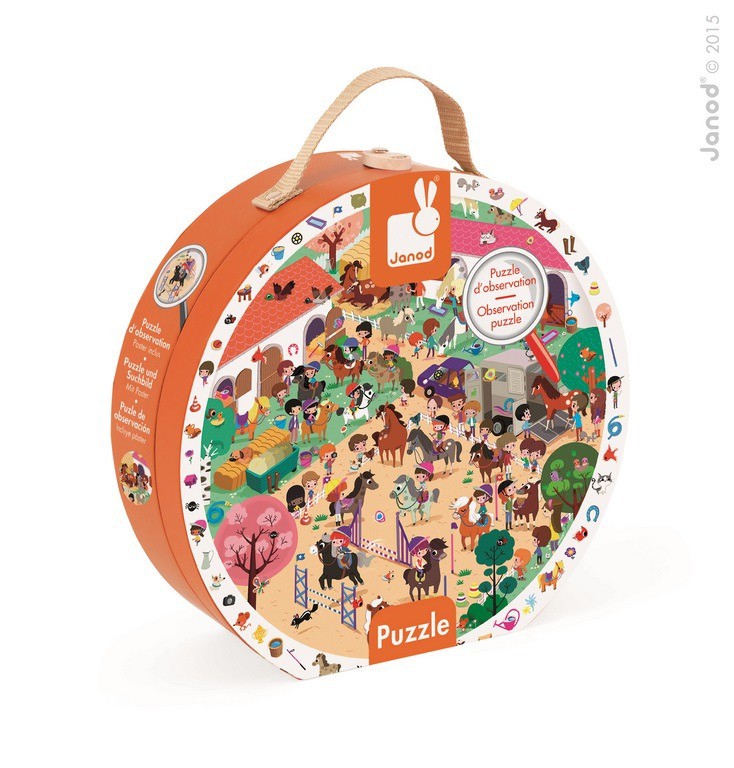 Janod, puzzle obserwacyjne w walizce Stadnina, Janod, puzzle obserwacyjne w walizce Stadnina,
