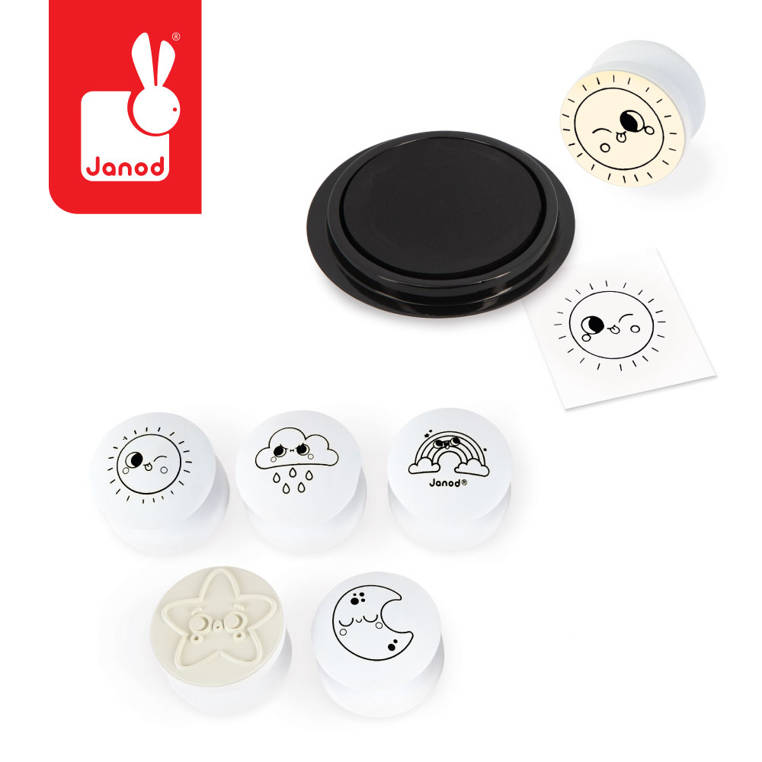 Janod, Zestaw kreatywny Stempelki Słodkie sny 18 m+ Kolekcja 2022