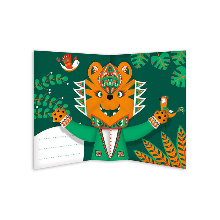 Janod, Zestaw kreatywny Przestrzenne kartki pop-up 3D Zwierzęta 6+ Janod, Zestaw kreatywny Przestrzenne kartki pop-up 3D Zwierzęta 6+