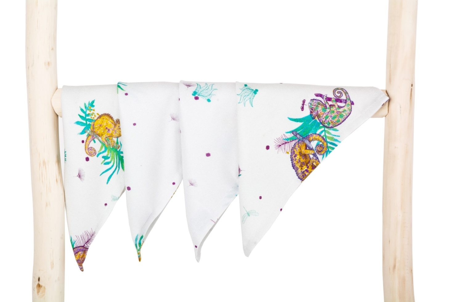 POOFI, TROPICAL 4-pak chusteczki bambusowe, wzór tukany