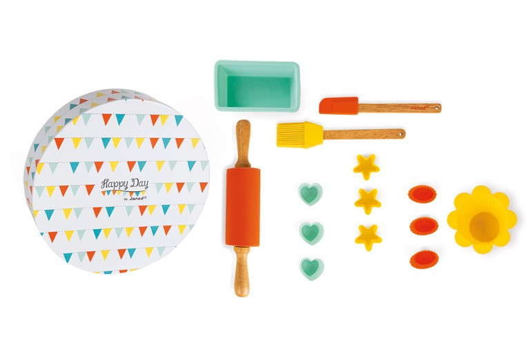 Janod, Zestaw do pieczenia ciasteczek 14 elementów Happy Day